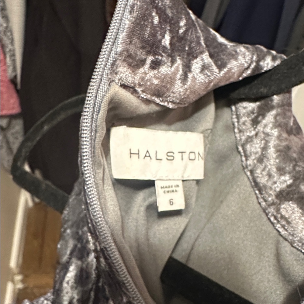 Halston Heritage Metallic Velvet Maxi Dress - Picture 3 of 5